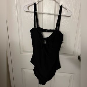 Old Navy Tie-Front Keyhole Bandeau-Style One-Piece Swimsuit